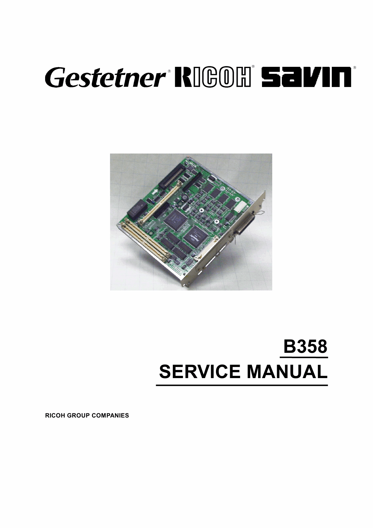 RICOH Options B358 PRINTER-CONTROLLER-TYPE-450e Service Manual PDF download-1